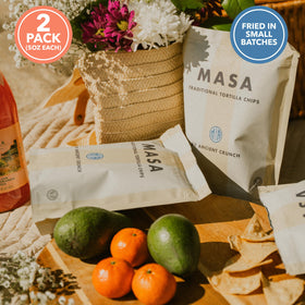 Sea salt detail on Ancient Crunch MASA chips