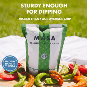 Ancient Crunch MASA chips ingredients highlight simple heirloom corn and salt