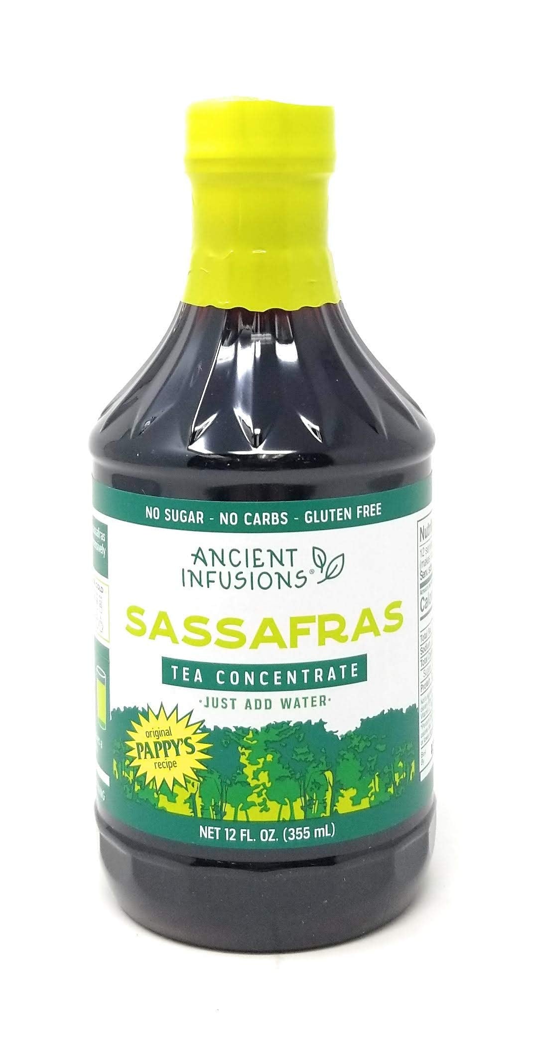Ancient Infusions Sassafras Concentrate bottle for quick hot or iced tea