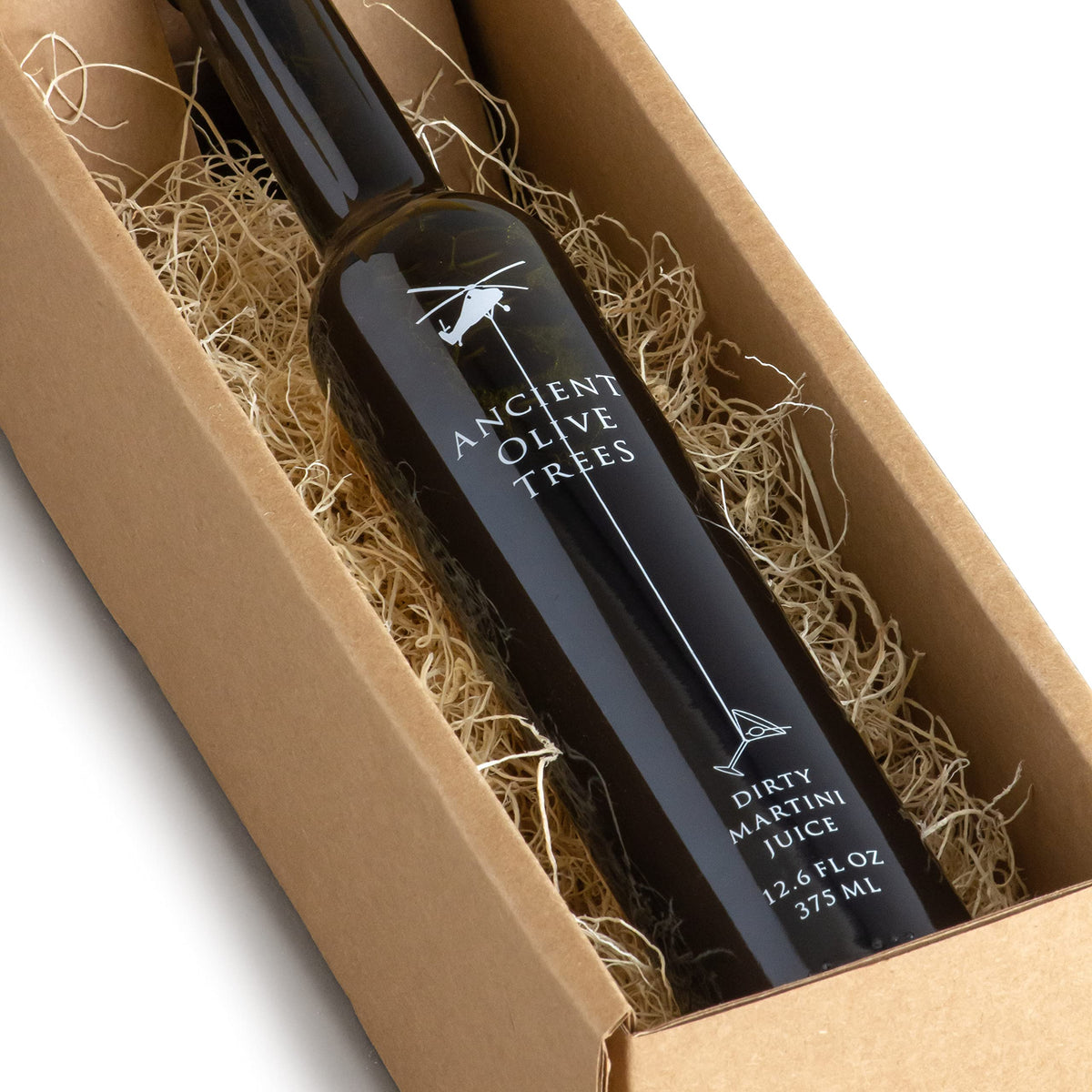 ANCIENT OLIVE TREES olive-brine-bottle-pour shows a clean finish ideal for martinis