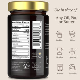 Ancient Organics Ghee clarified butter jar with smooth texture