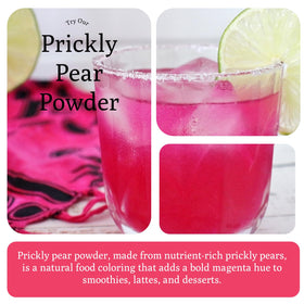Ancient Roots prickly pear powder open pack shows vibrant color for fresh recipes