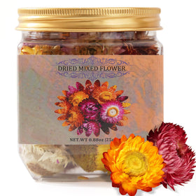 Andekas edible dried flowers cocktail toppers add elegant color to drinks.