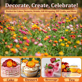 Andekas edible flowers for DIY crafts and art projects.