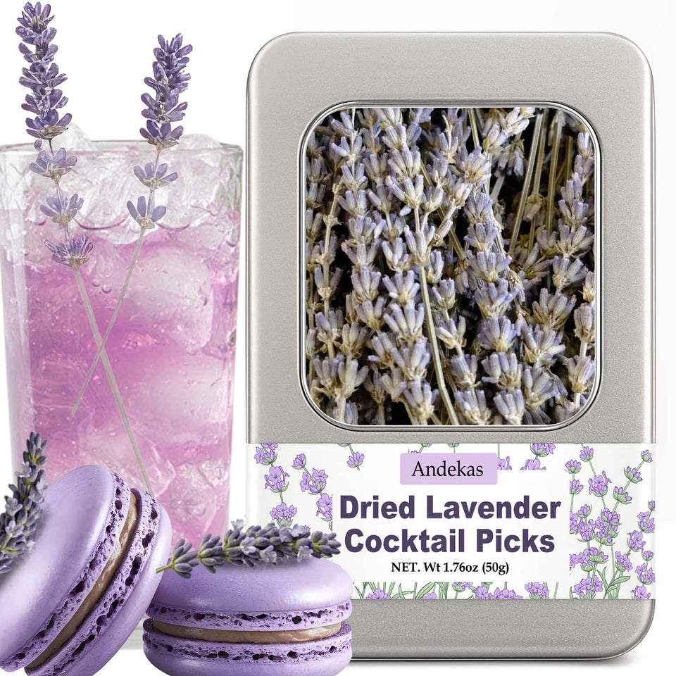 Andekas edible lavender sprigs for cocktail garnish, elevating aroma and presentation.