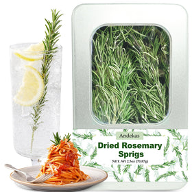 Andekas rosemary 7-inch stems in tin offering bold aroma for cooking