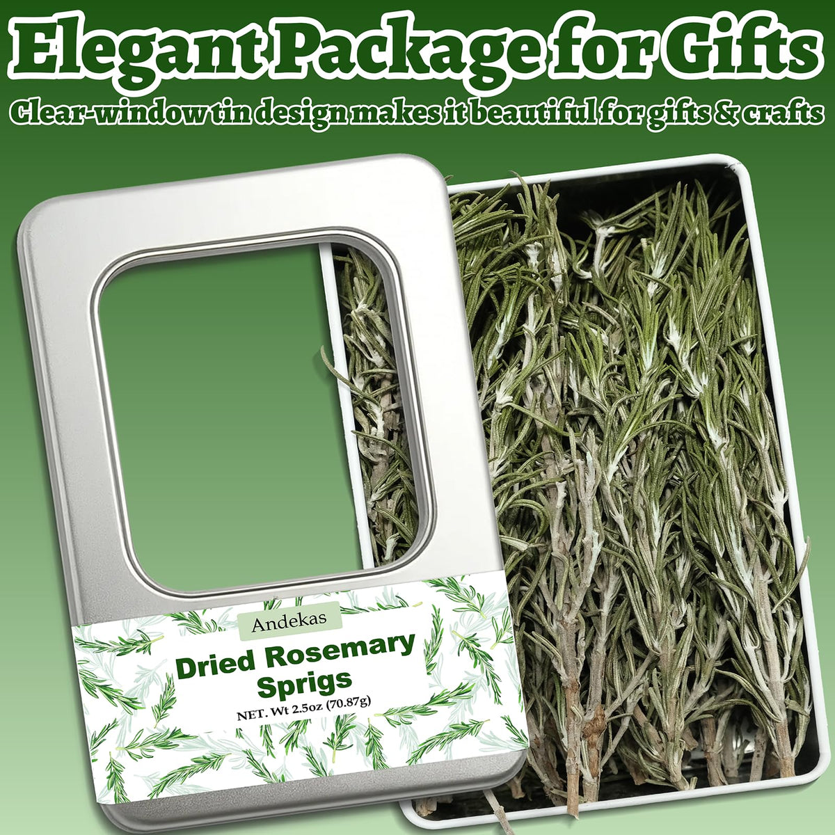 Andekas rosemary in tin ideal for cooking and baking