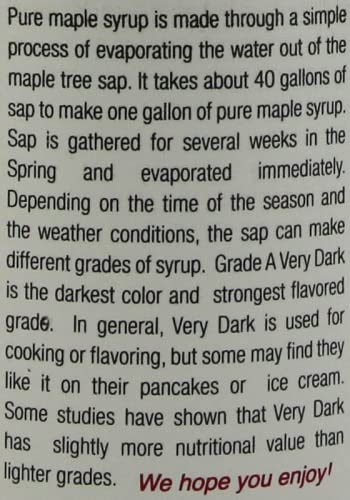Anderson's Very Dark Maple Syrup pour shows rich color for glaze and baking