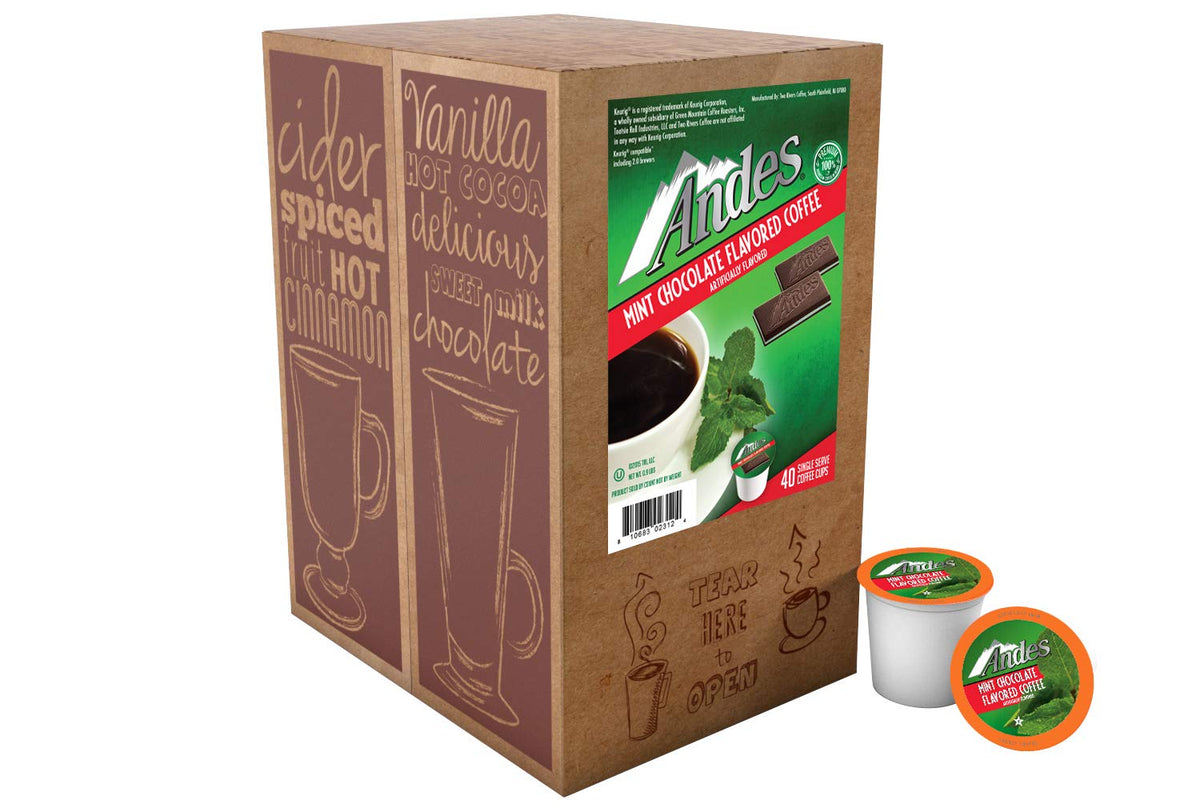 Andes Mints coffee pod close-up highlighting label and premium aroma.