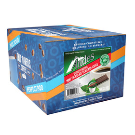 Andes Mints Decaf Coffee Pods 38-count package showcases convenient daily indulgence.