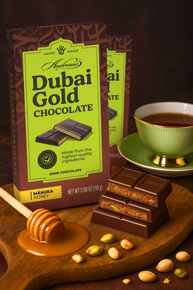 Andreano Dubai Gold handcrafted in California ensures small-batch freshness.
