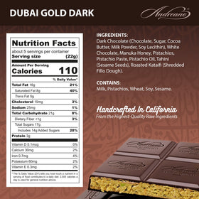 Andreano Dubai Gold kunafa-crisp bar delivers a unique texture and indulgent sweetness.