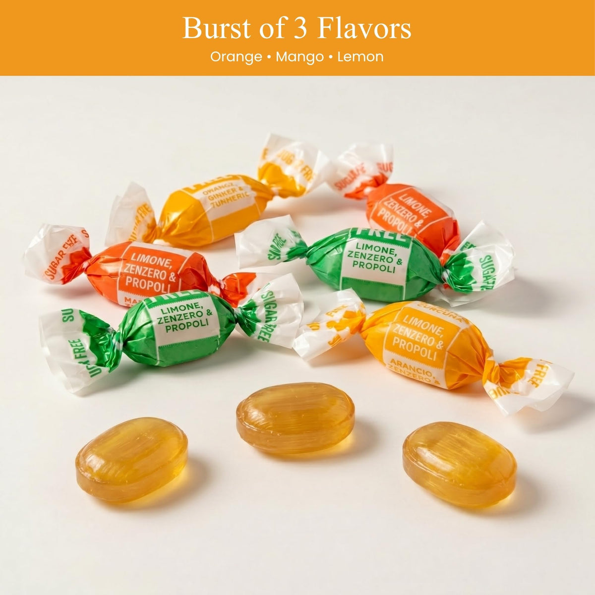 Andy Anand 55pc sugar-free ginger candy mango flavor ideal for on-the-go treats