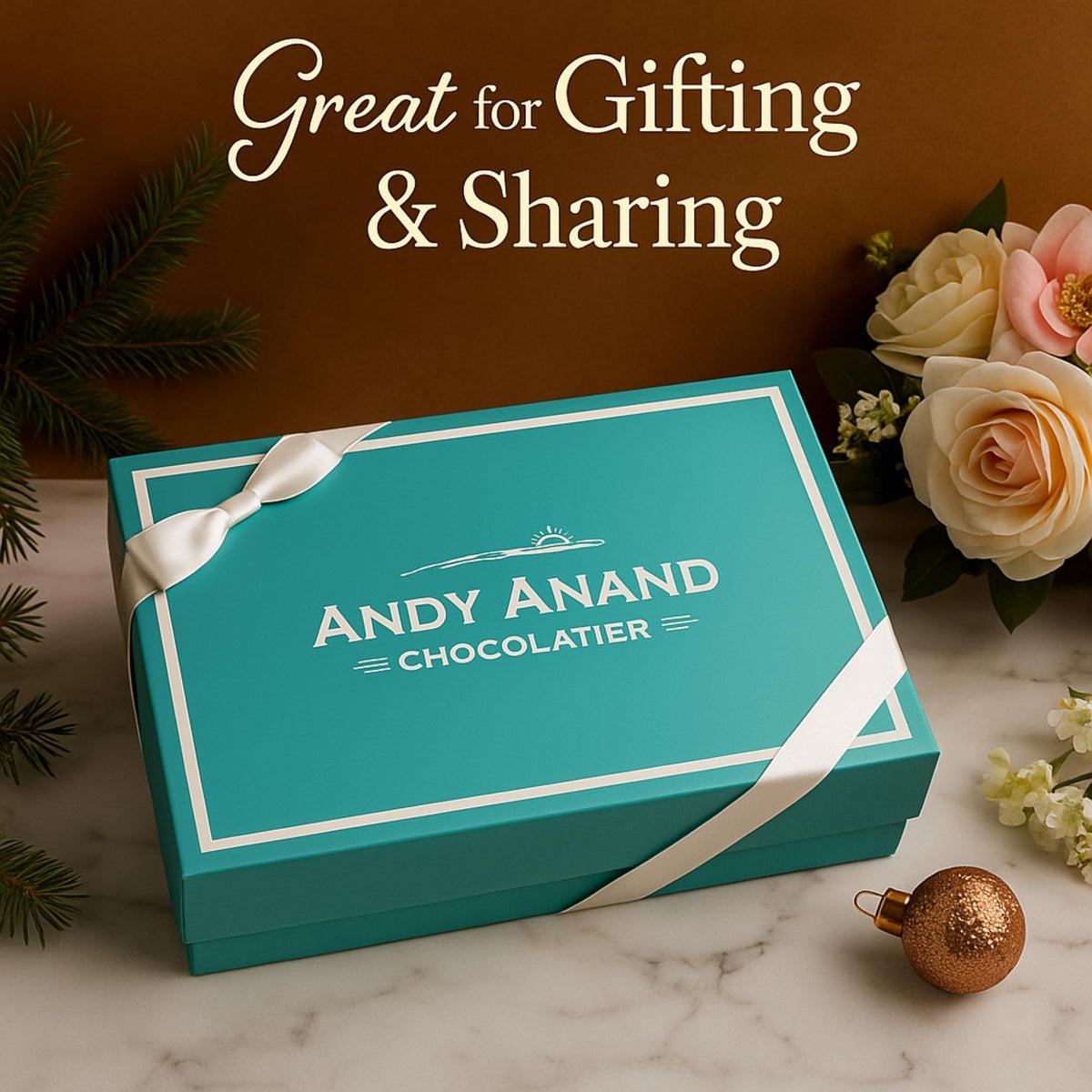 Andy Anand Chocolatier crunchy honey almonds—texture and honey aroma.