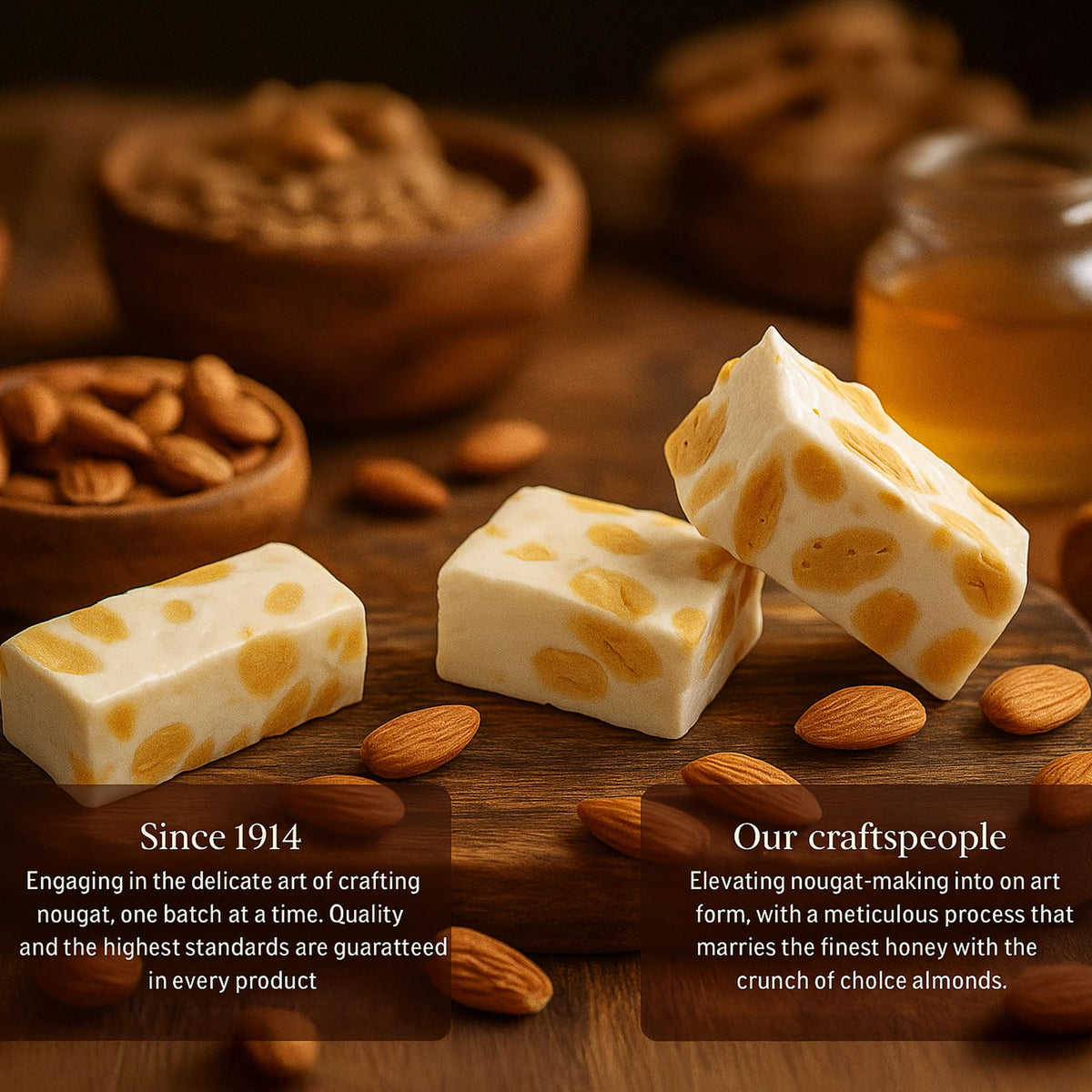 Andy Anand Chocolatier gluten-free nougat label emphasizing clean ingredients.