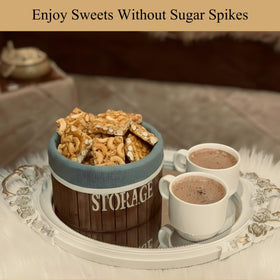 Andy Anand Chocolatier low-carb snack cashew brittle offers a tasty alternative.