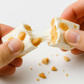 Andy Anand Chocolatier maltitol-sweetened nougat close-up, highlighting sugar-free formulation.