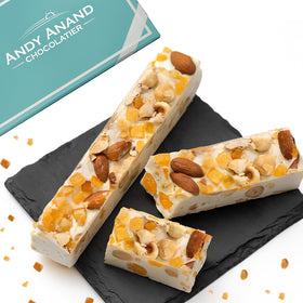 Andy Anand Chocolatier soft turrón nougat offers a delicate, gift-worthy bite.