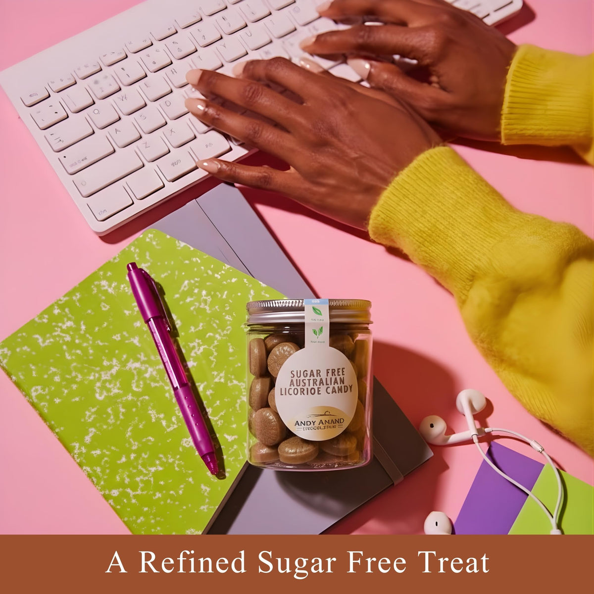 Andy Anand Chocolatier stevia-sweetened licorice wrap supports portion control and freshness.