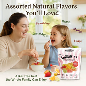ANDY ANAND Chocolatier sugar-free gummies gift-ready packaging for birthdays and Mother's Day.
