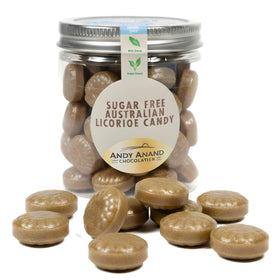 Andy Anand Chocolatier sugarfree Australian licorice twist pack ideal for on-the-go snacking.