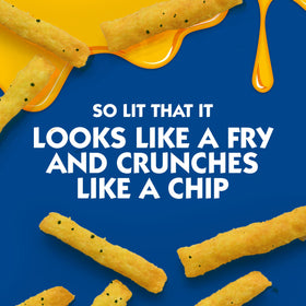 Andy Capp's Cheddar Fries image shows a 3 oz serving for convenient snacking.