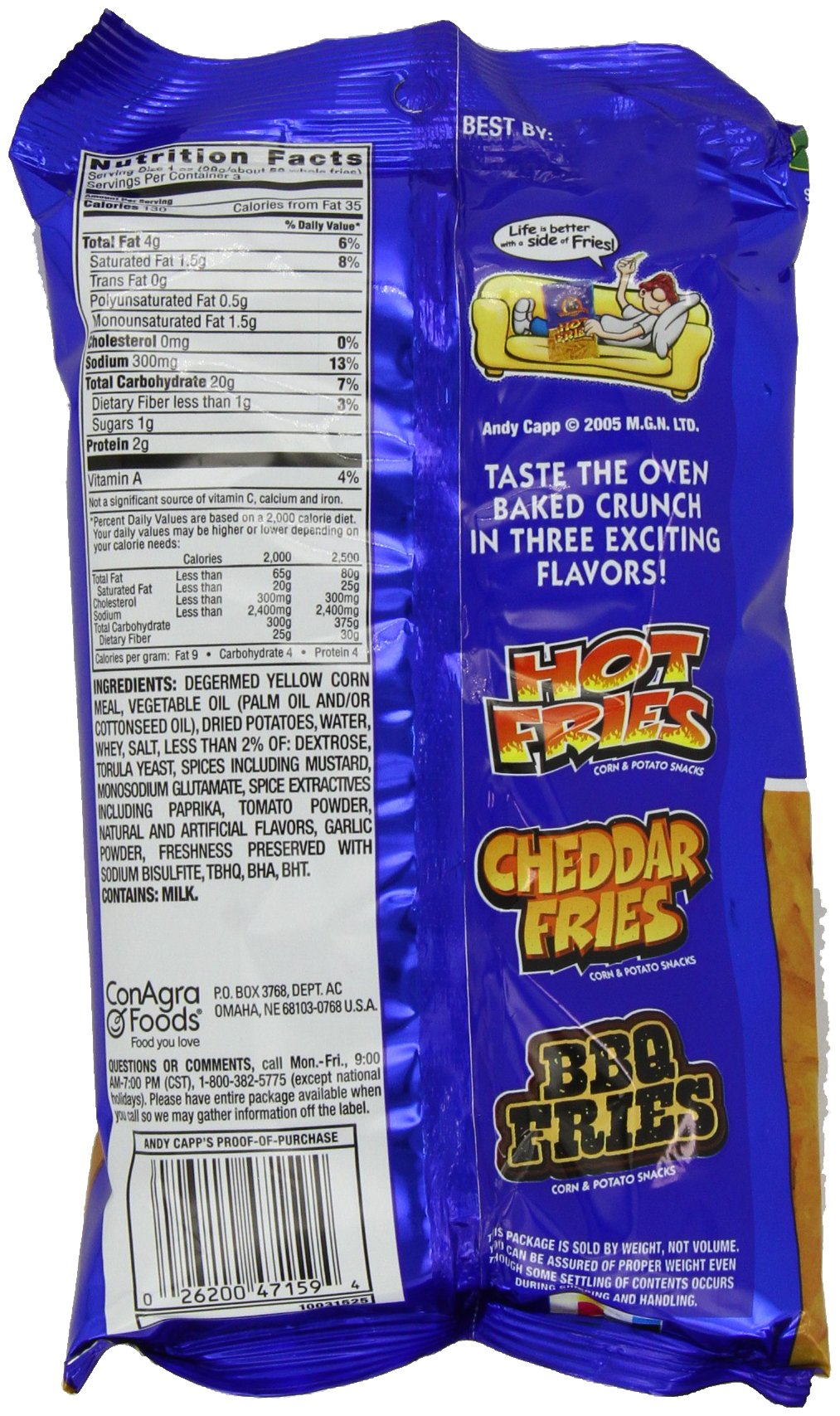 Andy Capp's Hot Fries 12-pack ready for sharing and on-the-go snacking.