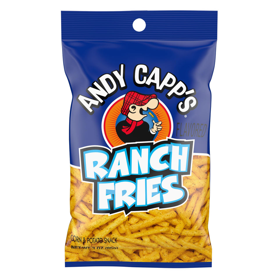 Andy Capp's Ranch Fries bag front showing ranch flavor for snacking