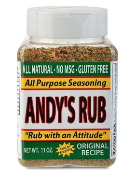 Andy's Rub prime rib seasoning on a roast delivers rich, balanced flavor.