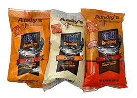 Andys Seasoning Fish Breading red pack for a crisp crust on fish