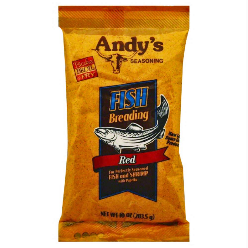 Andys Seasoning Fish Breading yellow pack for a golden crust on fish