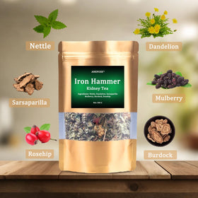 ANEFOSE Iron Hammer Tea packaging closeup highlights convenient, portable tea for busy days