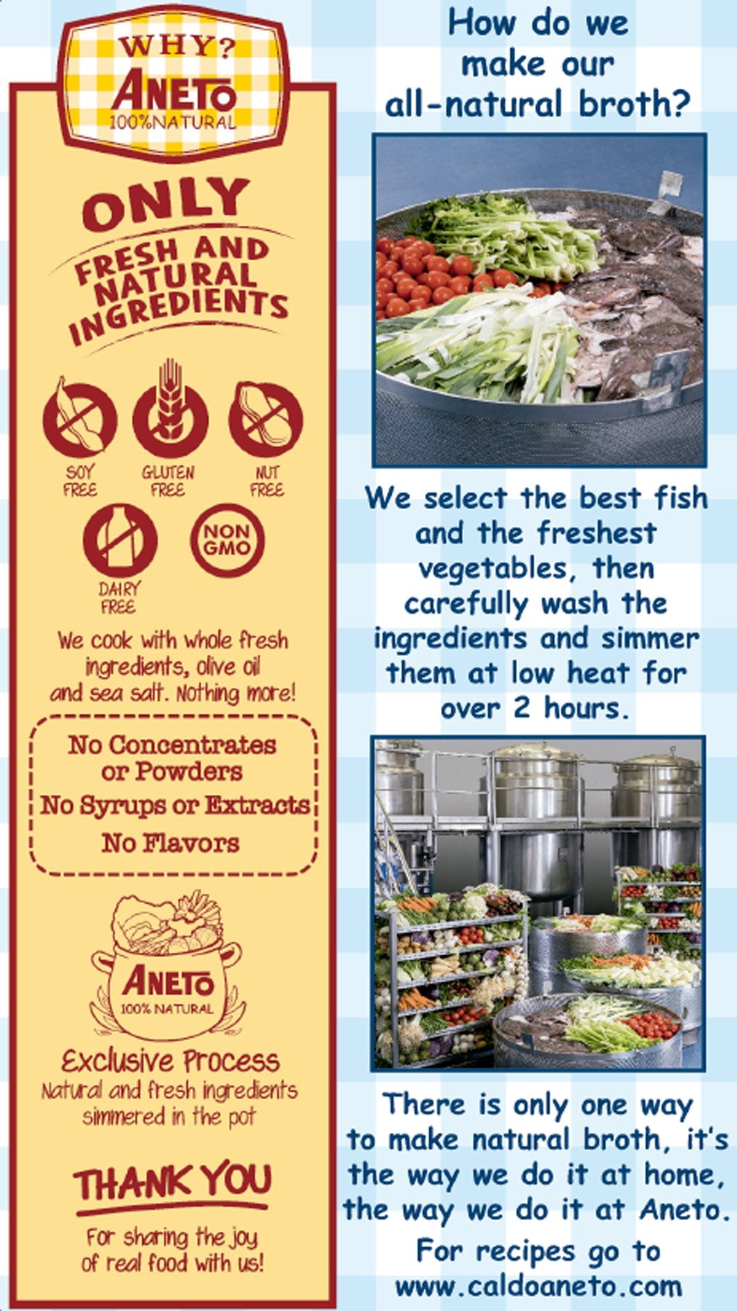 Aneto Fish Broth in glass bottle with olive oil and sea salt.