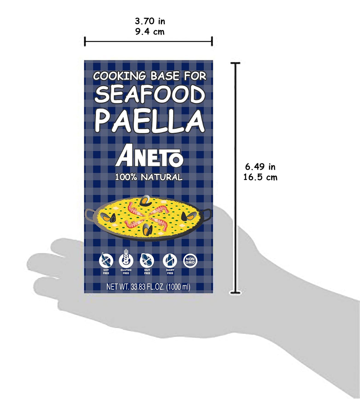 Fresh ingredients with Aneto base accompany a vibrant paella.