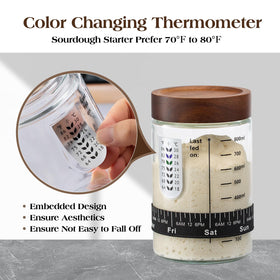Angadona Thermometer helps monitor room temperature for steady starter activity.