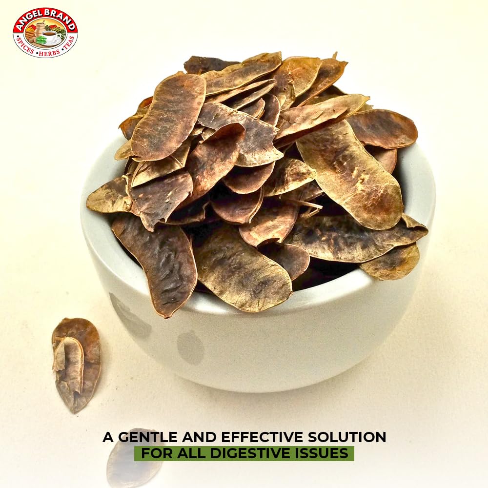 Angel Brand Senna pods for tea infusion, blends, and traditional preparations.