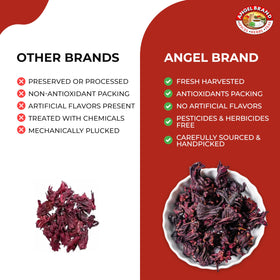 Angel Brand sorrel hibiscus for drinks and dishes enhances flavor with a bright tart finish.