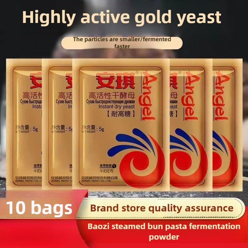Angel instant dry yeast bag closeup highlights portability and freshness for quick bakes