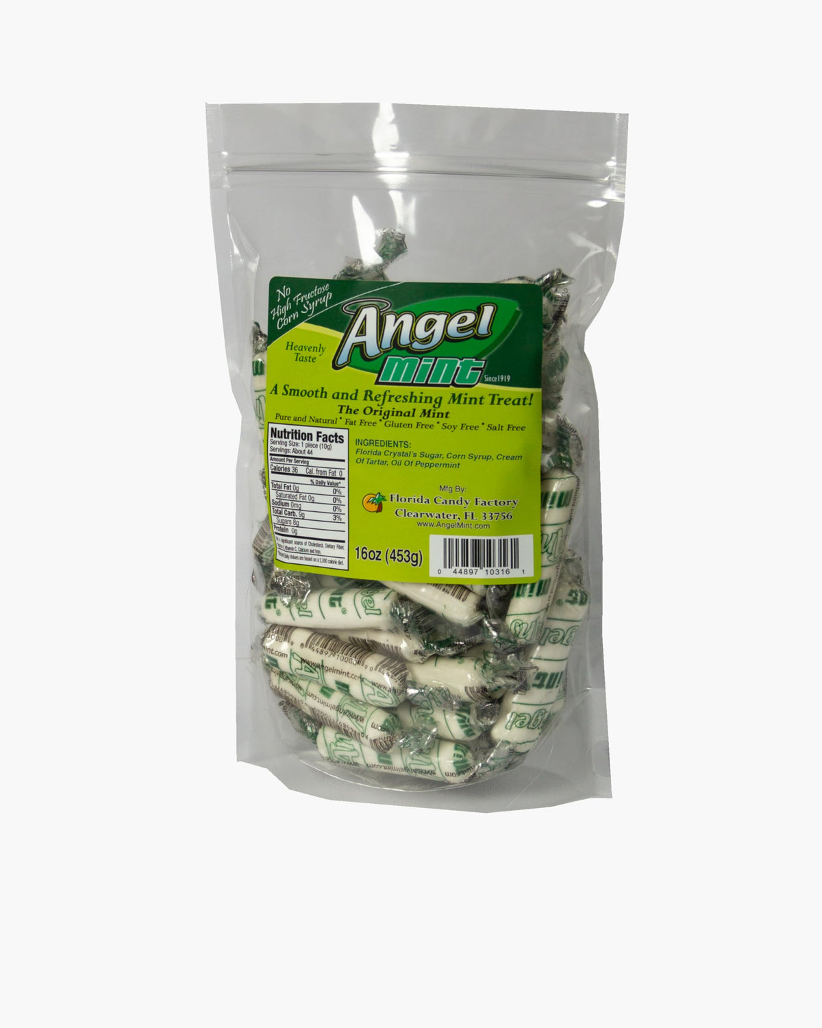 Angel Mint Original 16 oz bag with creamy peppermint mints for fresh breath
