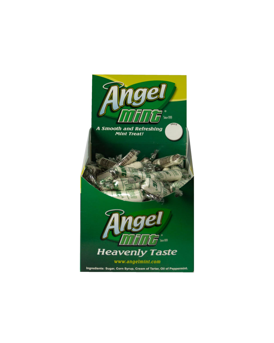 Angel Mint original 40oz box packaging showcases convenient party mint treats.