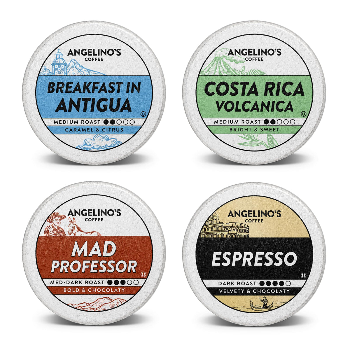 Angelino's Coffee Costa Rica Volcanica pods offer bright, lively mornings.