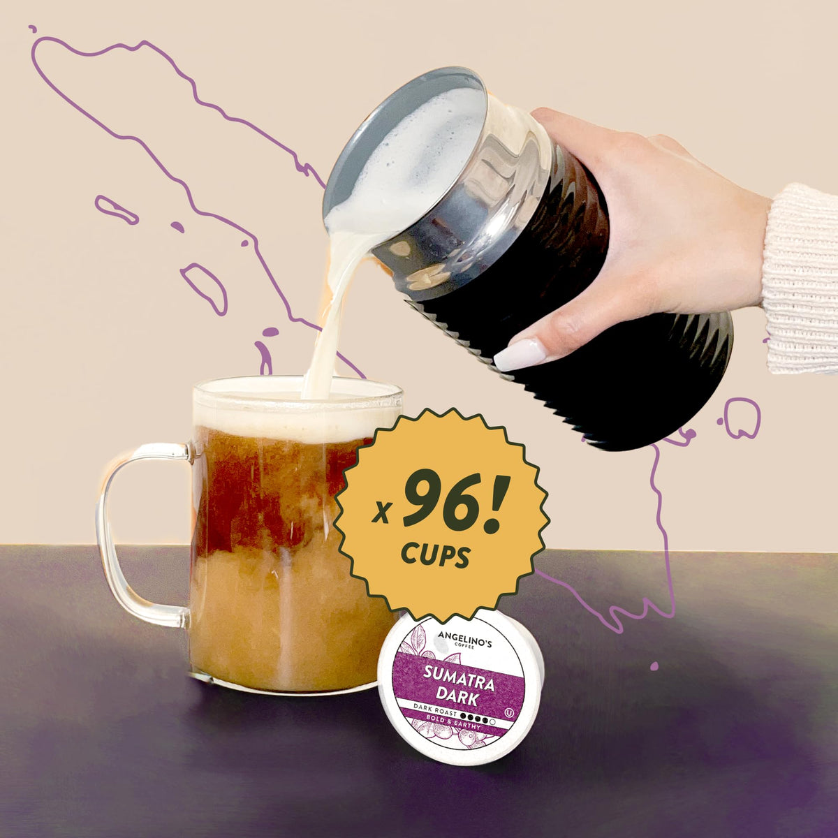 Angelino's Sumatra 96-count box showcases value for office or home