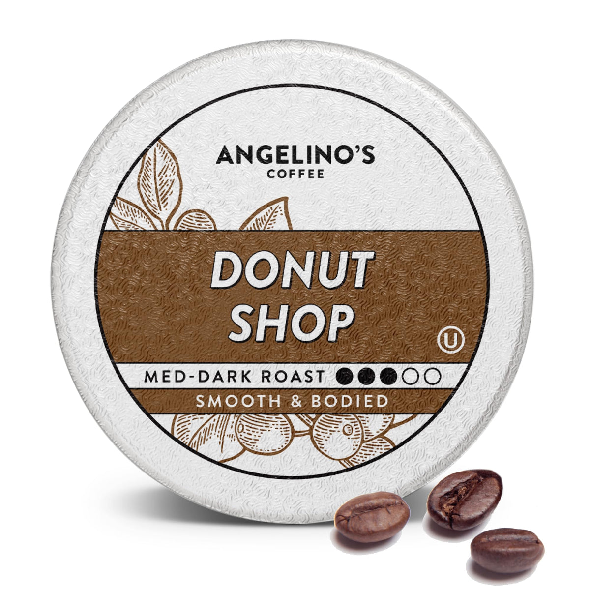 Angelino's Donut Shop packaging ready for pantry stocking.