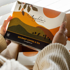 Angelino's Half Caff showcases chocolate, berry, and honey aroma in Colombian profile.