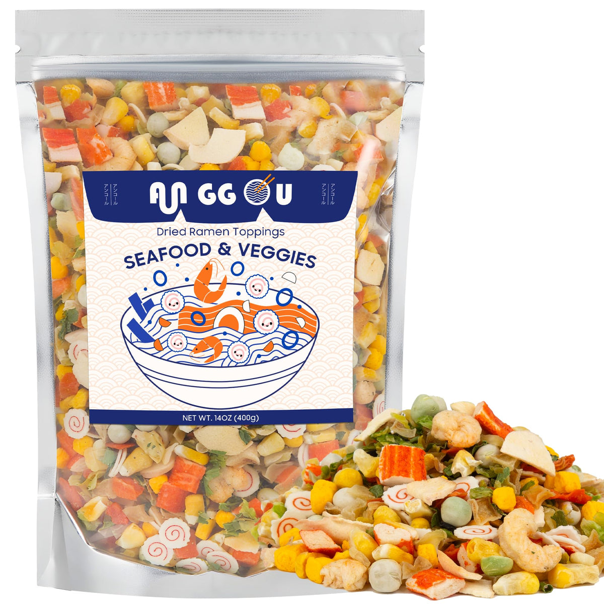 Anggou Classic Ramen Toppings shrimp add rich umami to broth and bowls.