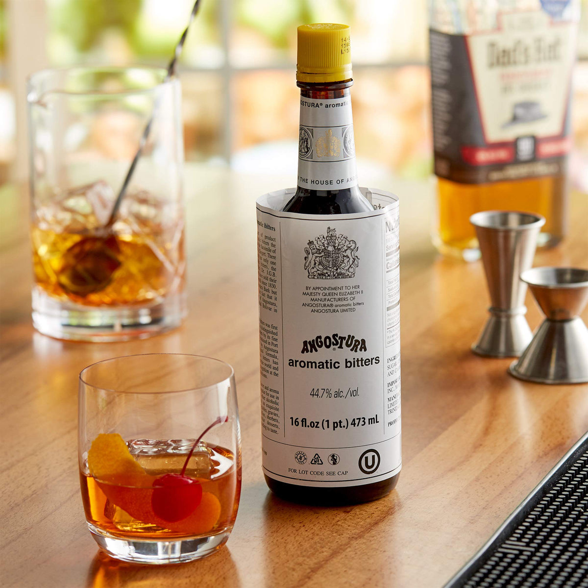 ANGOSTURA Aromatic Bitters pour into a glass to intensify flavors.