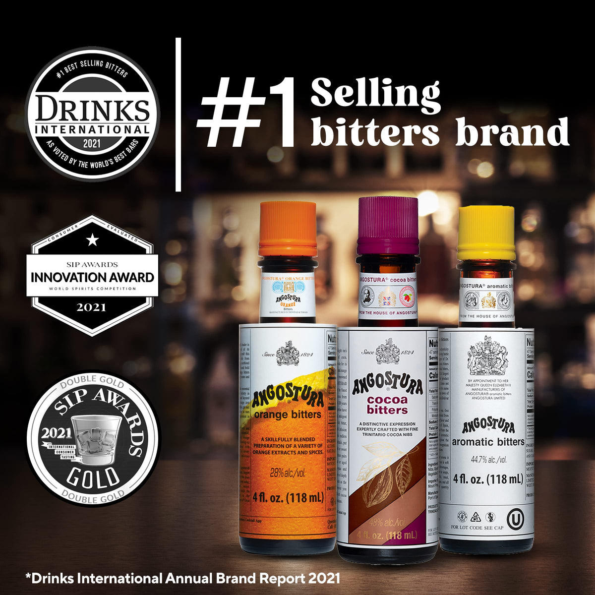 ANGOSTURA Cocoa Bitters complements a Vieux Carré with spice and depth.