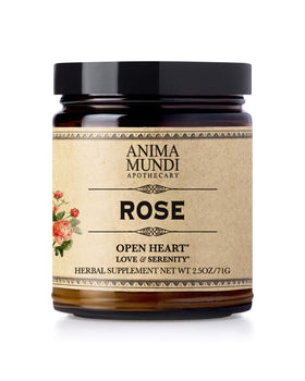 Anima Mundi Apothecary Love Serenity rose petal powder packaging for gifting and culinary appeal