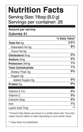 Anima Mundi Coconut Cream Powder ingredients list highlighting coconut and fibers