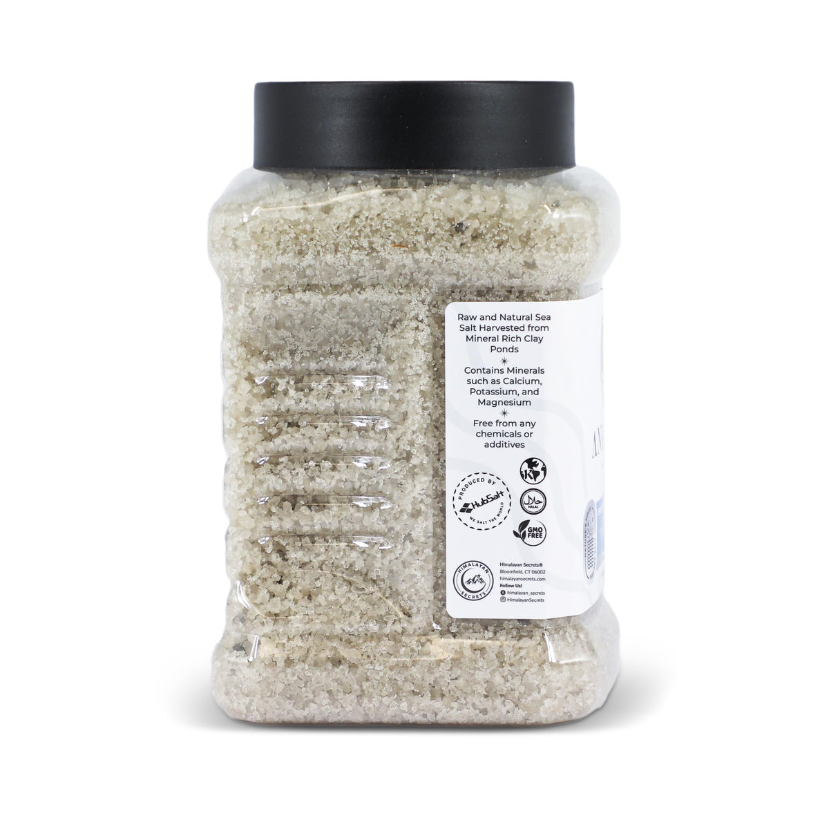 Ankerio Gray Sea Salt 5lb jar with handle for bulk seasoning.